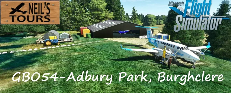 Adbury Park grass airfield, Burghclere, England, in Microsoft Flight Simulator