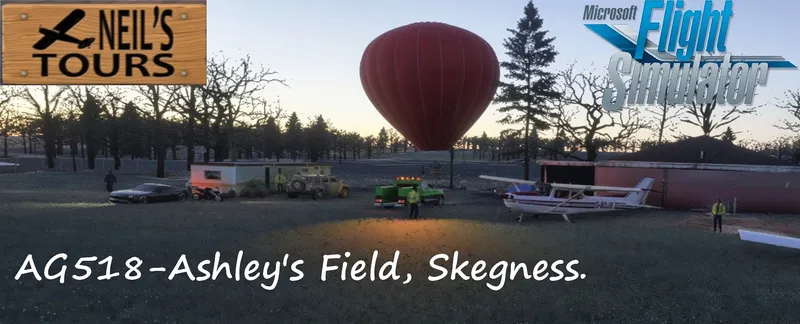 Ashley's Field grass airfield, Skegness, England, in Microsoft Flight Simulator