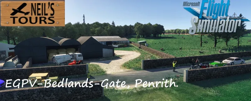 Bedlands Gate grass airfield, Penrith, England, in Microsoft Flight Simulator