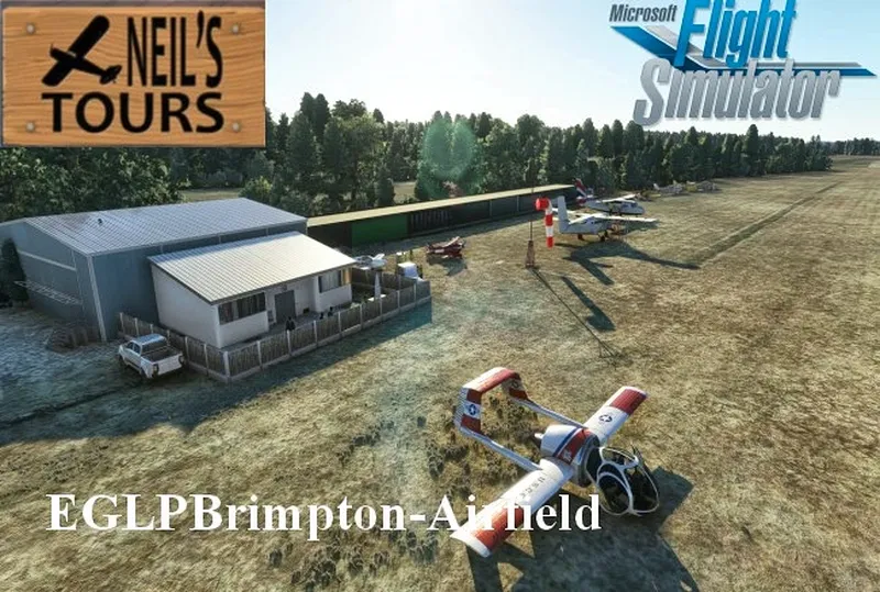 Brimpton Airfield grass airfield, England, in Microsoft Flight Simulator