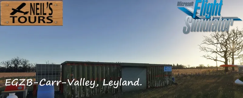 Carr Valley grass airfield, Leyland, England, in Microsoft Flight Simulator