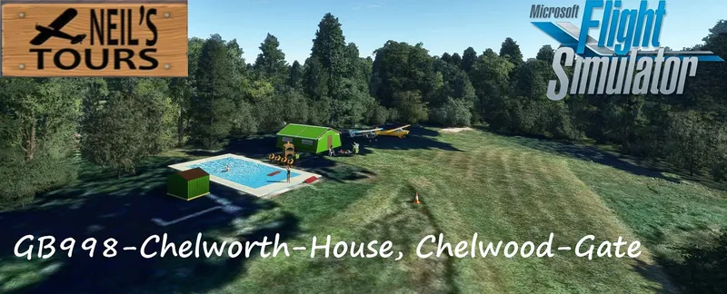 Chelworth House grass airfield, Chelwood Gate, England, in Microsoft Flight Simulator