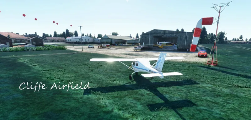 Cliffe Airfield grass airfield, England, in Microsoft Flight Simulator