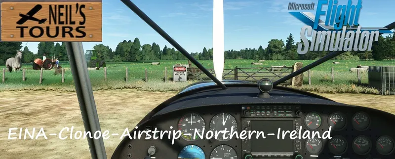 Clonoe Airstrip grass airfield, Northern Ireland, in Microsoft Flight Simulator