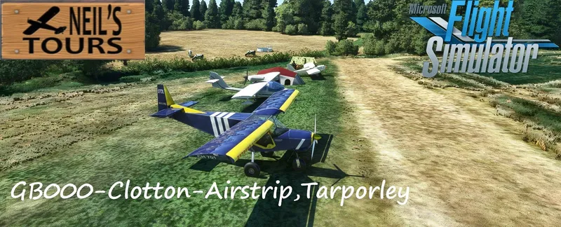 Clotton Airstrip grass airfield, Tarporley, England, in Microsoft Flight Simulator