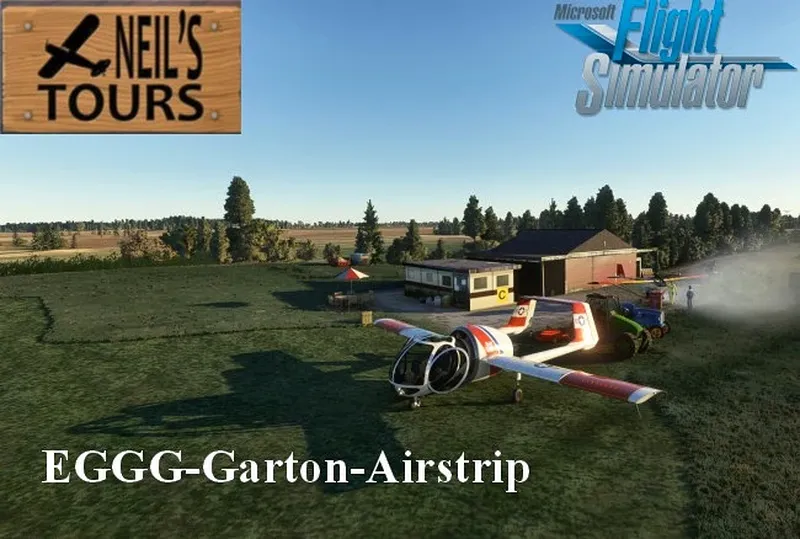 Garton Airstrip grass airfield, England, in Microsoft Flight Simulator