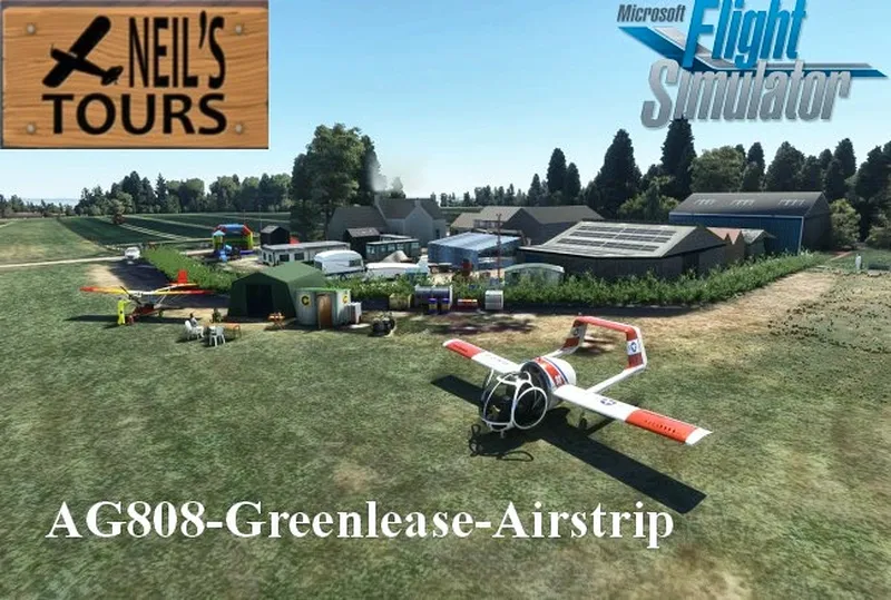 Greenlease Airstrip grass airfield, England, in Microsoft Flight Simulator