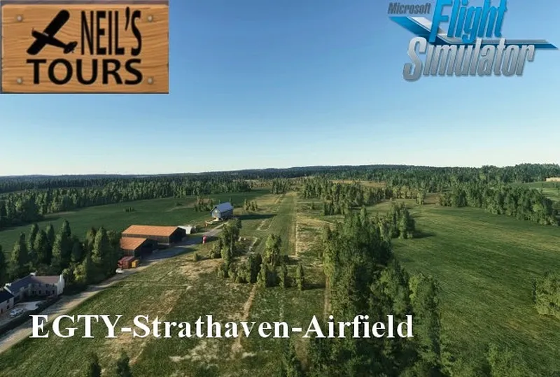 Strathaven Airfield grass airfield, Scotland, in Microsoft Flight Simulator