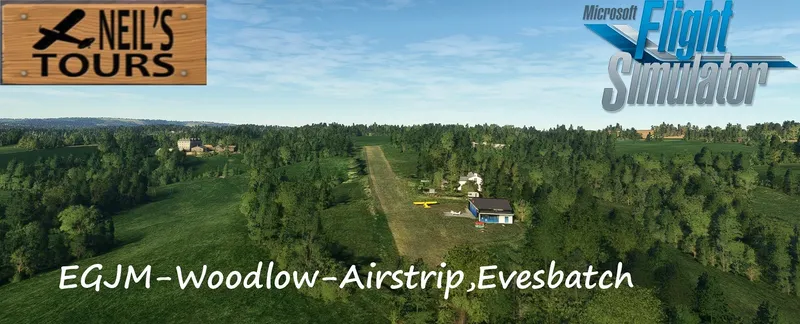 Woodlow Airstrip grass airfield, Evesbatch, England, in Microsoft Flight Simulator